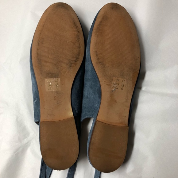 Madewell Blue Lace Up Ballet Flats Size 9 - Picture 6 of 6